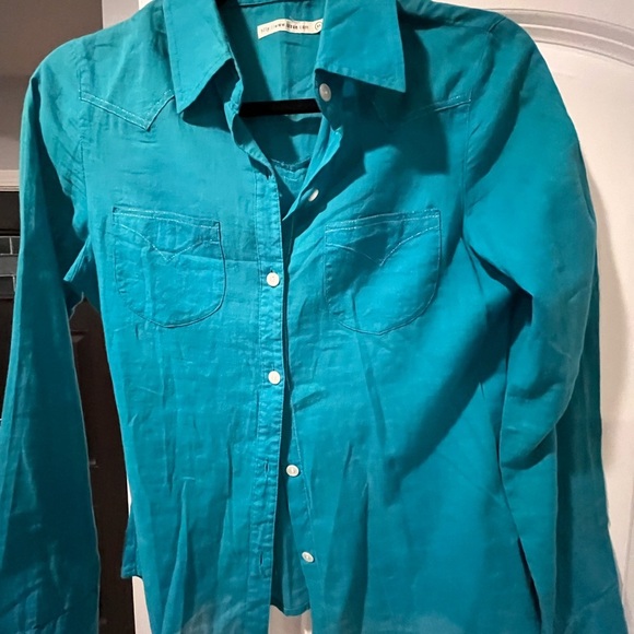 ~Izzue~ Teal Button-Up Shirt - Picture 3 of 7